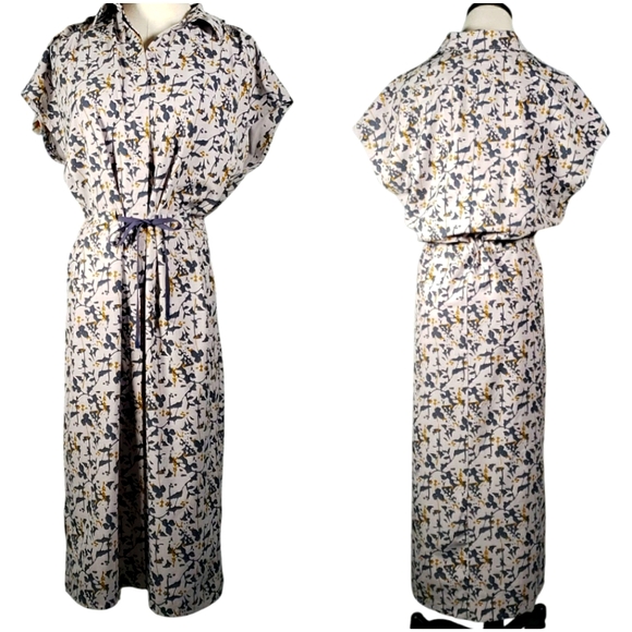 Rei Co-op Cape Floral Camo Outdoor Gorpcore Modest Sustainable Shirtdress Midi M - Picture 1 of 12